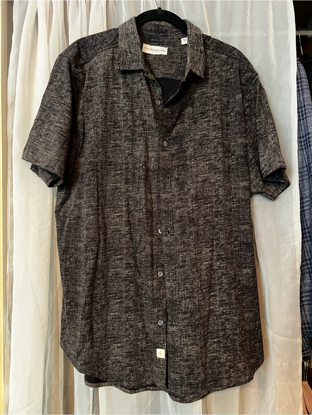 Coast & Co. Men’s Short-Sleeve Button-Down Shirt — Charcoal
